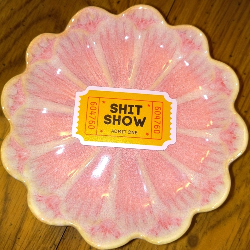 5/$10 yellow raffle ticket Shit Show Admit One laptop cup mirror car luggage mug